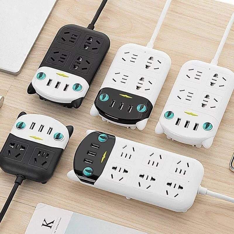 Ổ cắm điện hình mèo đa năng có cổng USB