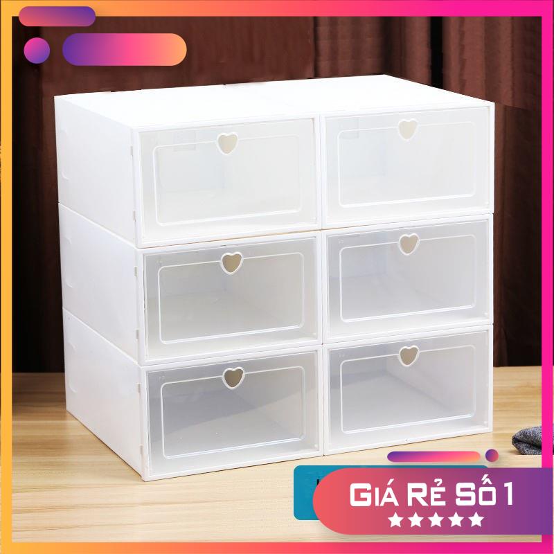 Hộp Đựng Giày Nắp Nhựa Trong Suốt Size 33x23x13,5cm Màu Sắc Đa Dạng