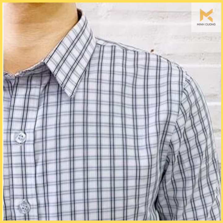Áo sơ mi nam kẻ caro phong cách Hàn Quốc SMGH- KẺ XÁM NHỎ - SMGH | BigBuy360 - bigbuy360.vn