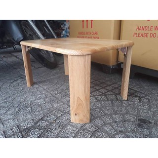 ✨SHIP 0Đ✨ Bàn Gỗ Gấp Gọn Nhật Chân Bánh Mỳ KT 60x90cm Gỗ Cao Su Tự Nhiên