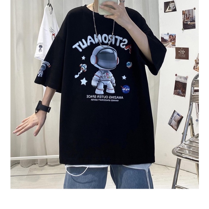 [RẺ VÔ ĐỊCH] Áo thun unisex Astronaut Phi Hành Gia basic form rộng tay lỡ dành cho nam nữ