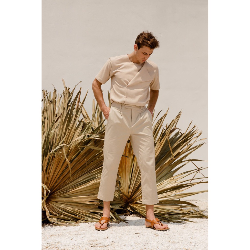 [Mã T5CDBLANC60K giảm tối đa 60K đơn từ 500K] Quần nam linen màu beige/ Beige Linen Pants Can De Blanc