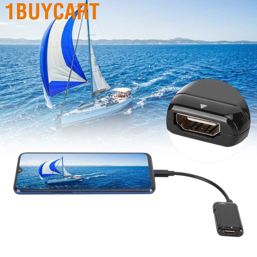 1buycart Type-C To HDMI Adapter HDTV TV 1080P HD Converter Micro USB For Phone Computer