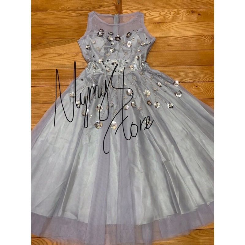 Đầm dự tiệc sát nách kết hoạ tiết cườm sang trọng TRIPBLE T DRESS - size M/L - MS93Y