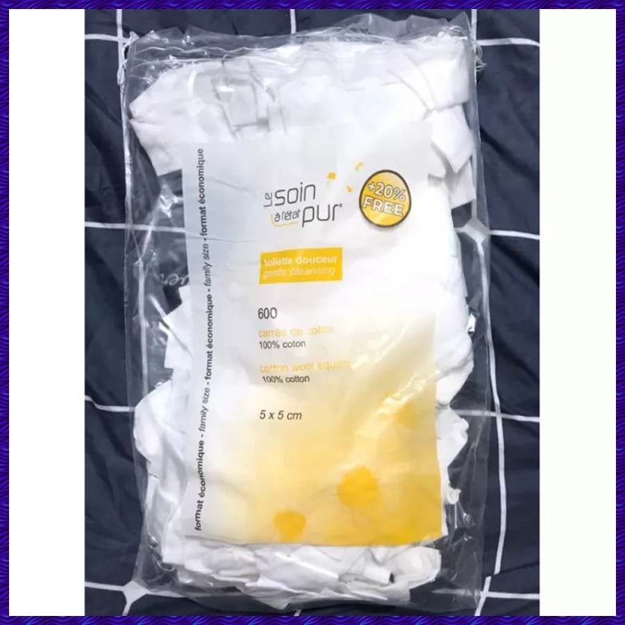 Bông Tẩy Trang Pháp Tetra Le Soin Laretat 600 Miếng - Siêu Dai, Siêu Sạch Siêu Tiết Kiệm