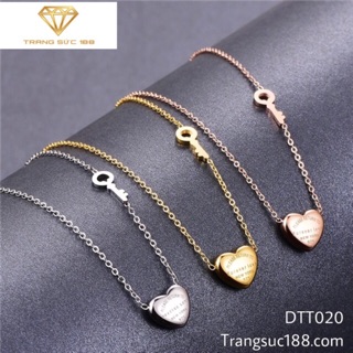 Dây chuyền titan trái tim DTT020