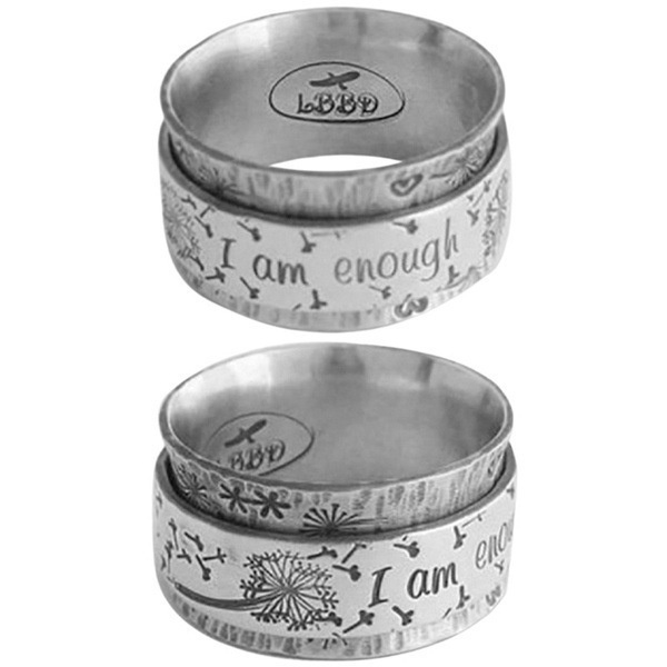 Fashion Creative Men's and Women's Retro   Ring Letter Ring Loyal Love Couple Ring