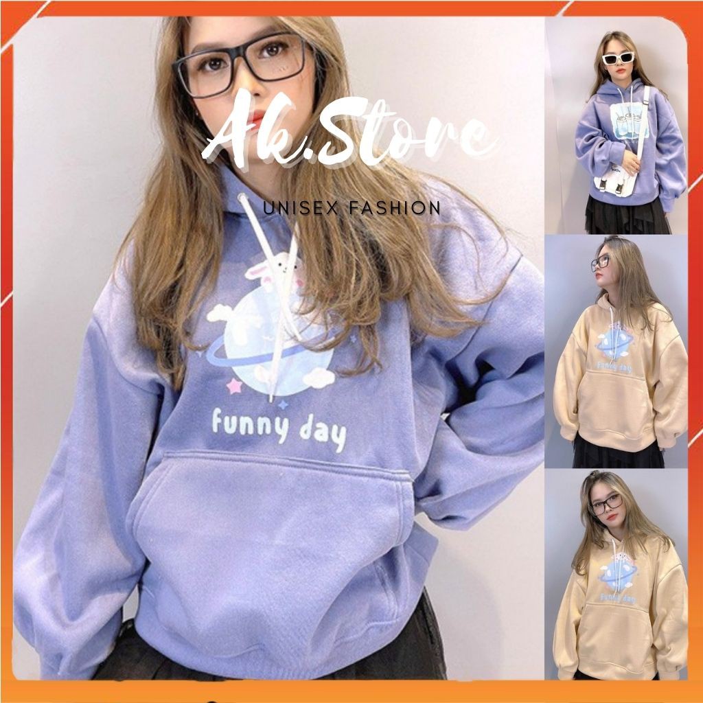 [Mã WASTMAY giảm 15% tối đa 30K đơn 150K] [Kèm Quà] ÁO HOODIE - ÁO KHOÁC NỈ FUNNYDAY 2 Màu (HD031) CỰC CHẤT - AK.STORE