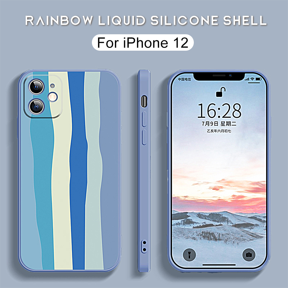 Ốp Lưng Silicone Mềm Màu Cầu Vồng Cho Iphone 11 / 11 Pro / 11 Pro Max / 12 / 12 Mini / 12 Pro / 12 Pro Max | BigBuy360 - bigbuy360.vn