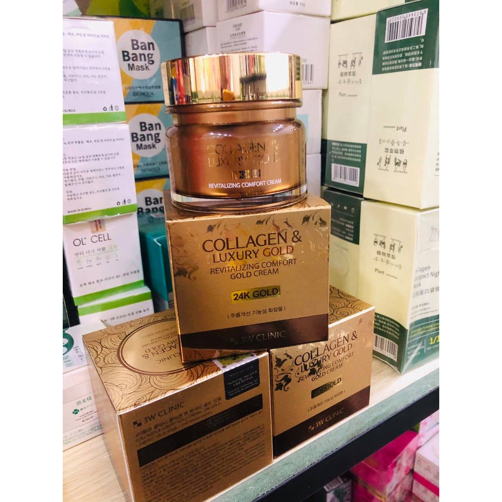 KEM DƯỠNG DA TRI NÁM CHỐNG LÃO HÓA COLLAGEN LUXURY GOLD CREAM 3W CLINIC