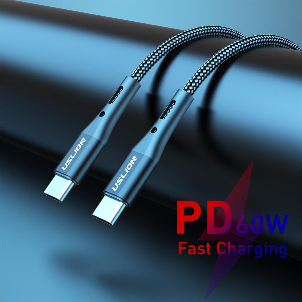 Dây Cáp Sạc Nhanh DIGIFOUNDER USLION Type C Sang USB C Cho Samsung S9 S8 Plus PD 60W 3.0 USB-C