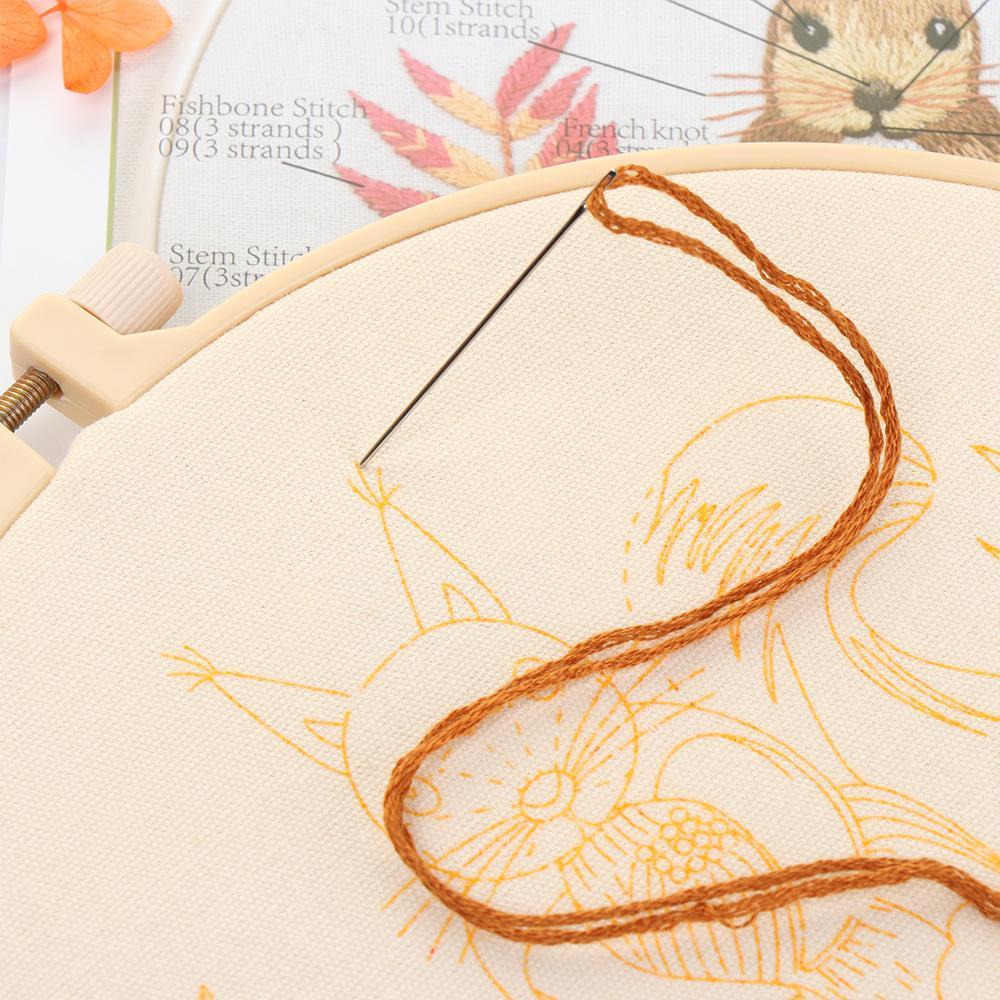 WTTLE Khung Thêu Thủ Công DIY Hình Hoa Dành Cho Người Mới Bắt Đầu