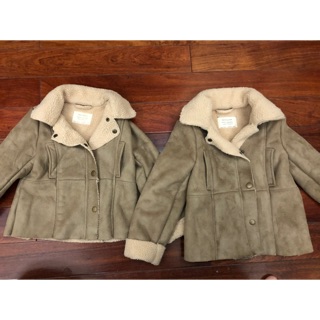 Áo khoác zara auth da lộn lót lông cừu