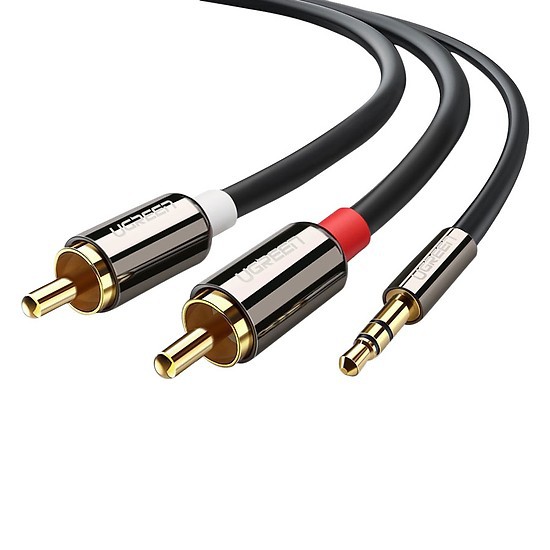 Dây Loa 1 Đầu 3.5mm Ra 2 Đầu Hoa Sen UGREEN 10583 Dài 1.5M - Cáp Audio Ra 2 Đầu RCA - Hàng Chính Hãng