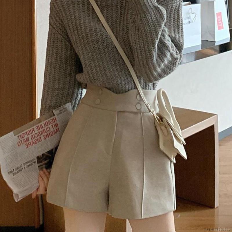 Quần Short Nữ Lưng Cao Ống Rộng