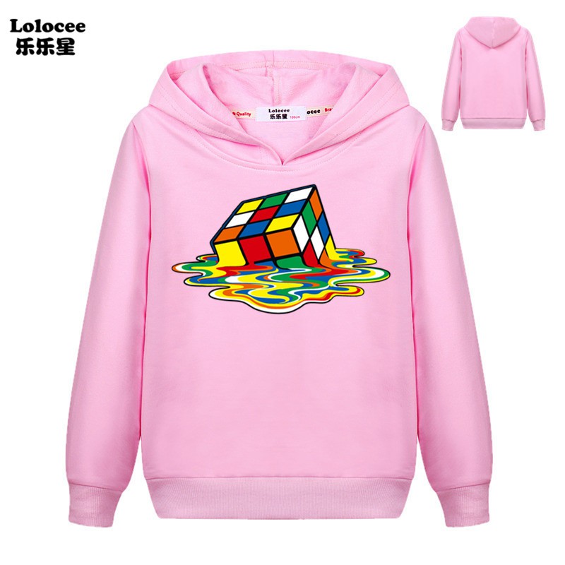 Áo Hoodie Tay Dài In Hình Khối Rubik Cá Tính