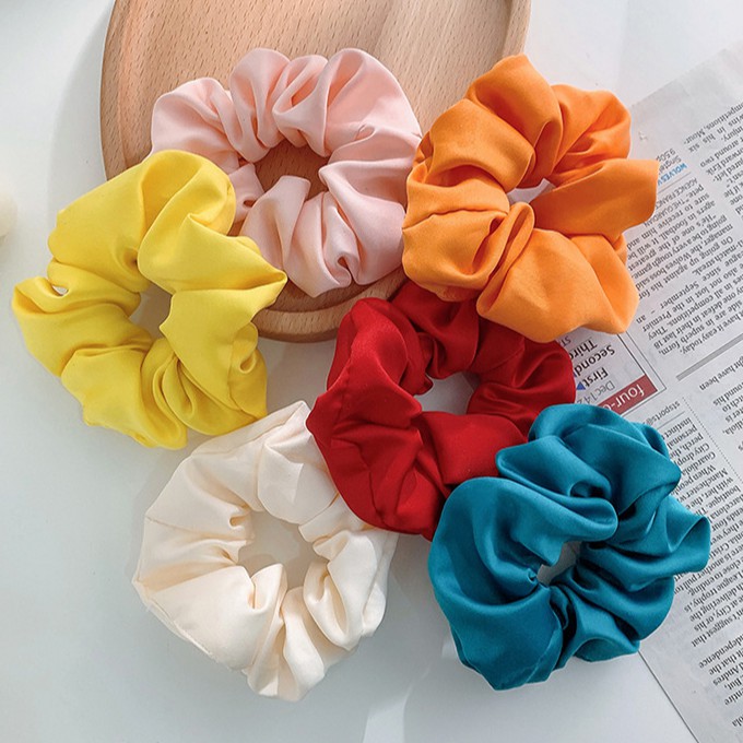Dây Buộc Tóc Vải Satin Nhiều Màu Sắc Đầy Cá Tính