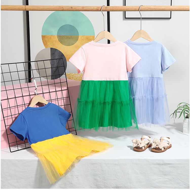 Đầm Công Chúa Ngắn Tay Thời Trang Cho Bé Gái