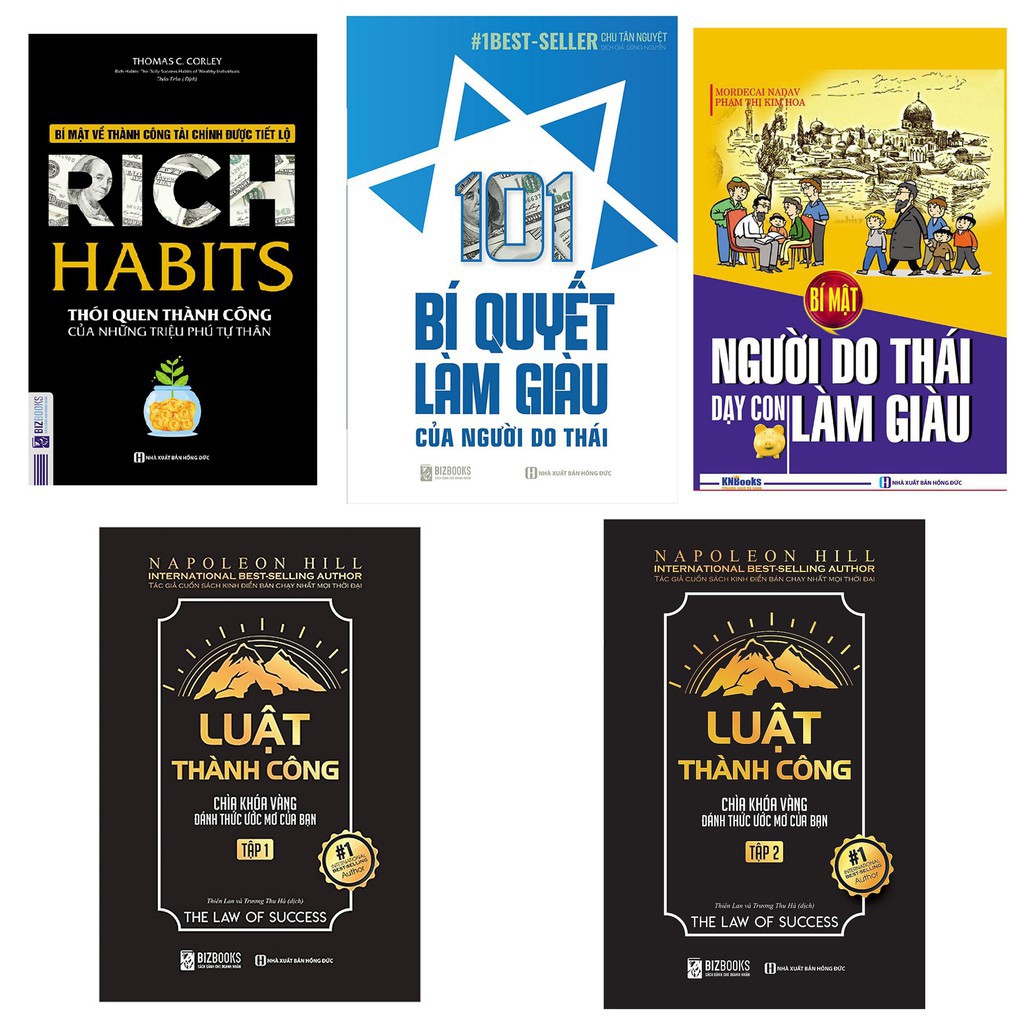 Sách - Combo Rich habits + 101 Bí Quyết + Bí Mật Người Do Thái Dạy Con Làm Giàu + Luật Thành Công (Tập 1 + Tập 2)