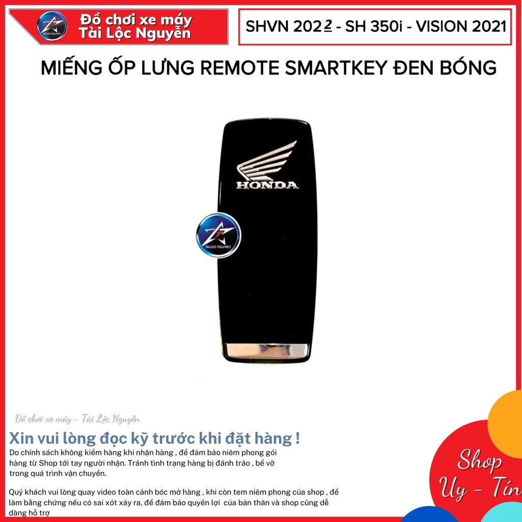 MIẾNG DÁN REMOTE SMARTKEY ĐEN BÓNG CHO SHVN 2022 - SH 350i - VISION 2021