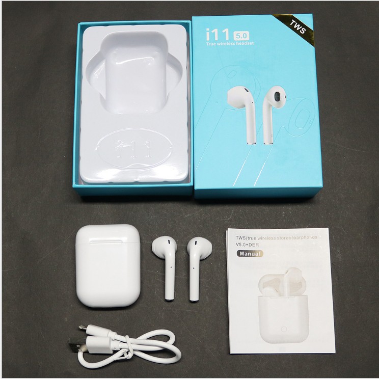 [CÓ VIDEO + ẢNH THẬT] Tai Nghe Bluetooth không dây true wireless i11 TWS V5.0 cảm biến vân tay, kết nối như Airpod