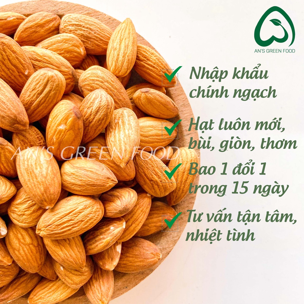 Hạnh Nhân Mỹ Cao Cấp 500gr Tách Vỏ Sấy Mộc Nhập Khẩu 100% Từ Mỹ - An's Green Farm