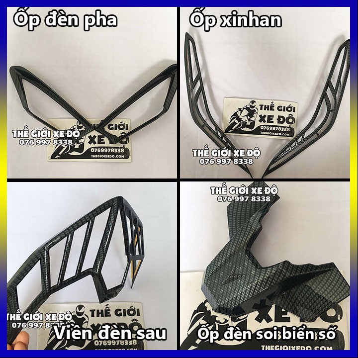 Phụ kiện ốp cacbon trang trí xe Vario 150 125 cc đời 2018 - 2019 - 2020 - 2021 - 2022 - đồ chơi độ xe Vario carbon