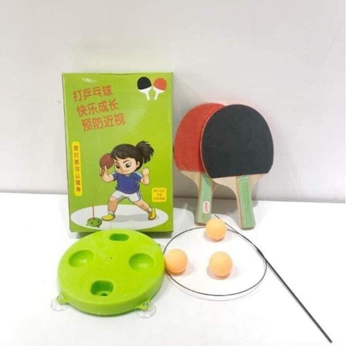 Bóng bàn phản xạ CÁN GỖ XỊN XÒ - Bộ bóng bàn giúp bé phản xạ - Trò chơi vận động lành mạnh cho bé