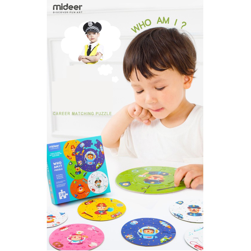 Bộ Ghép Hình Mideer Chủ Đề Nghề Nghiệp - Tớ Là Ai? -  WHO AM I?