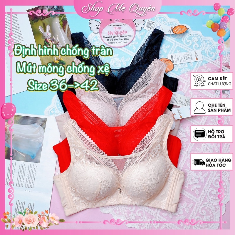 Áo ngực đệm mỏng không gọng , áo lót định hình chống tràn diệt mỡ lưng nách