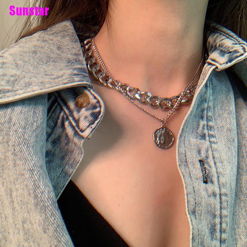 1 Vòng Cổ Choker Nhiều Lớp Màu Bạc / Vàng Đồng Cổ Điển Dành Cho Nữ Màu Sắc