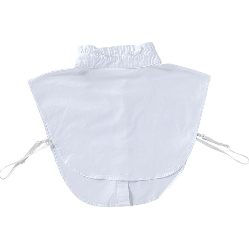 Xiangbao Áo Sweater Giả Cổ Đứng Nhún Bèo Màu Trắng Thuần Khiết Có Thể Tháo Rời Thời Trang Mùa Thu Cho Nữ