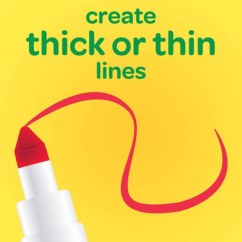 Bộ 100 cây Bút lông Nét mảnh - Nét đậm Dễ tẩy rửa Crayola Supertips Washable Marker