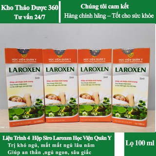 Liệu trình 4 Hộp Siro Laroxen Học viện Quân Y /Hỗ trợ giúp ngủ ngon ngủ sâu giấc