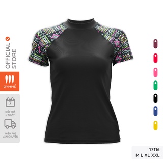 Áo bơi đi biển bikini nữ GYMME tay ngắn, họa tiết độc đáo - 17116