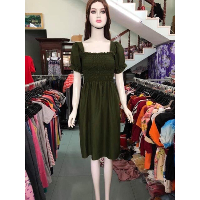 đầm nhún có tay