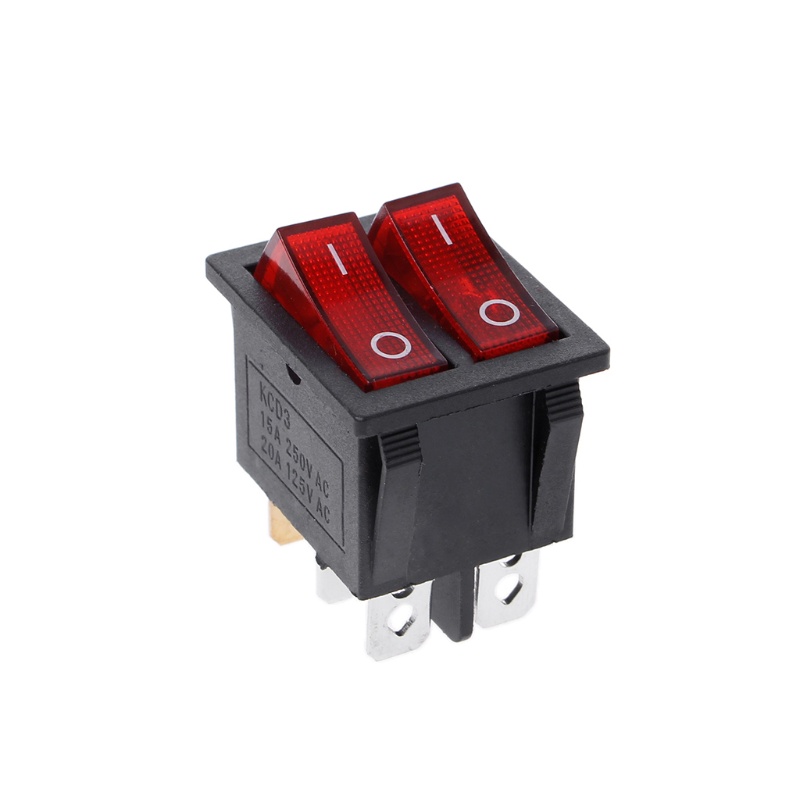 Công Tắc Bật / Tắt 6 Chấu Có Đèn Xanh Lá / Đỏ 20A 125V AC Chuyên