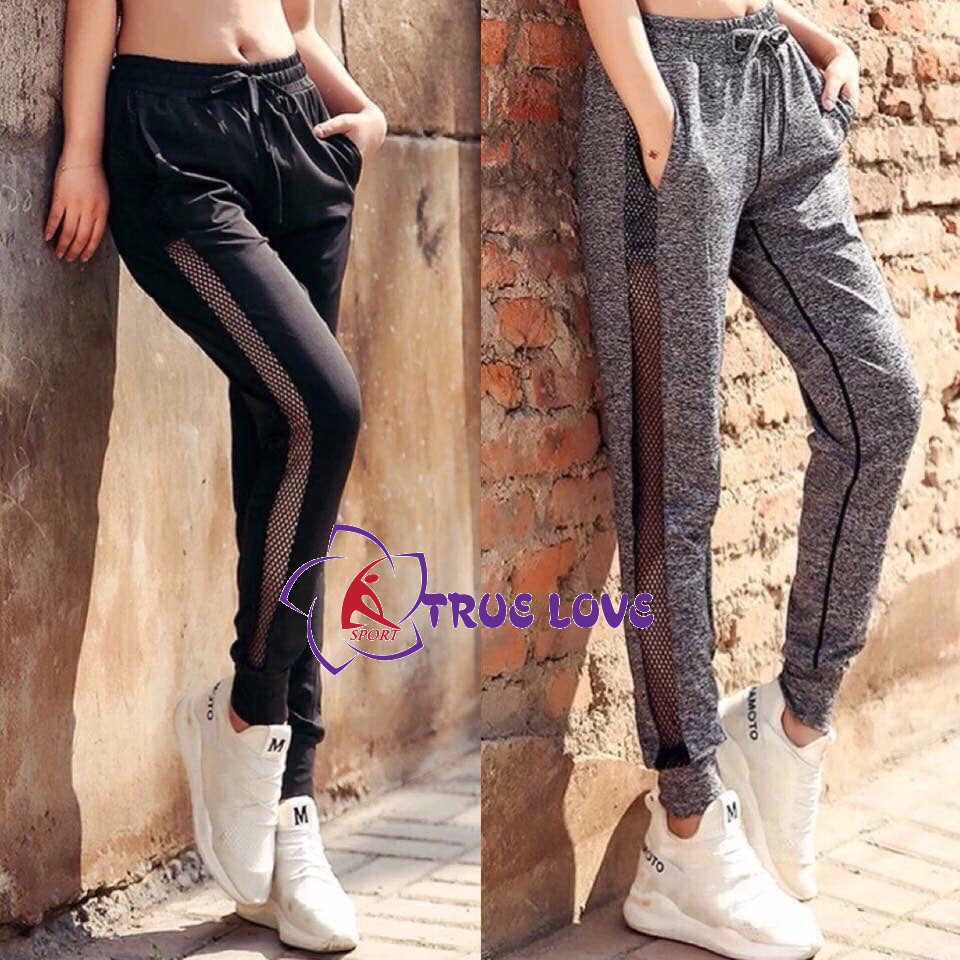 [Mã WA23150 giảm 20k đơn 150k] [Thiết kế Hot ] Quần Tập Gym, Yoga Jogger Thể Thao Phối Lưới