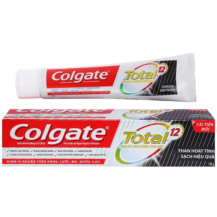 Kem đánh răng Colgate Total than hoạt tính bảo vệ toàn diện 190g - Thái Lan