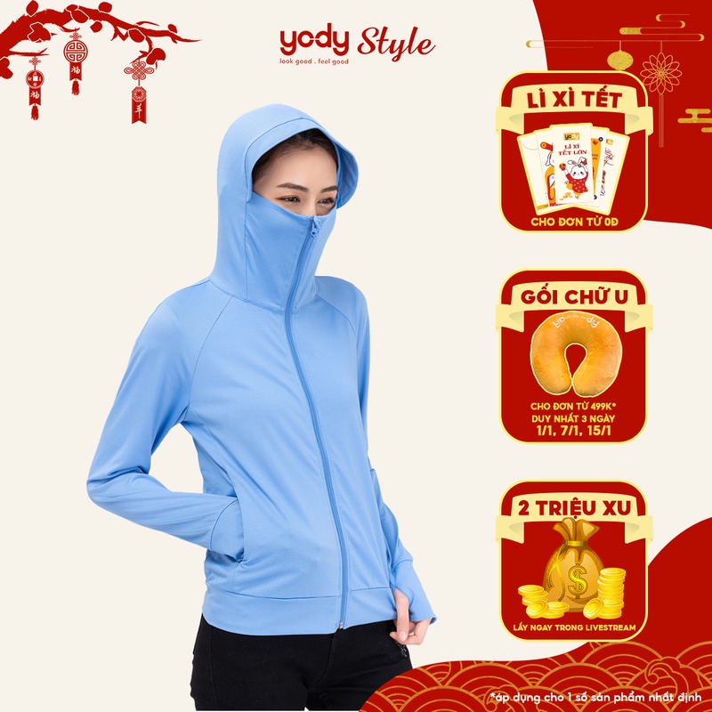 Áo chống nắng nữ YODY chống tia UV siêu nhẹ bền màu và thoáng mát vô cùng - ACN4002