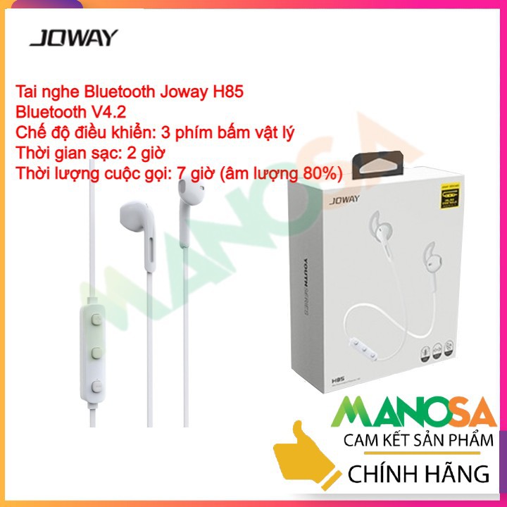 Tai nghe không dây Bluetooth thể thao Joway H85, chính hãng