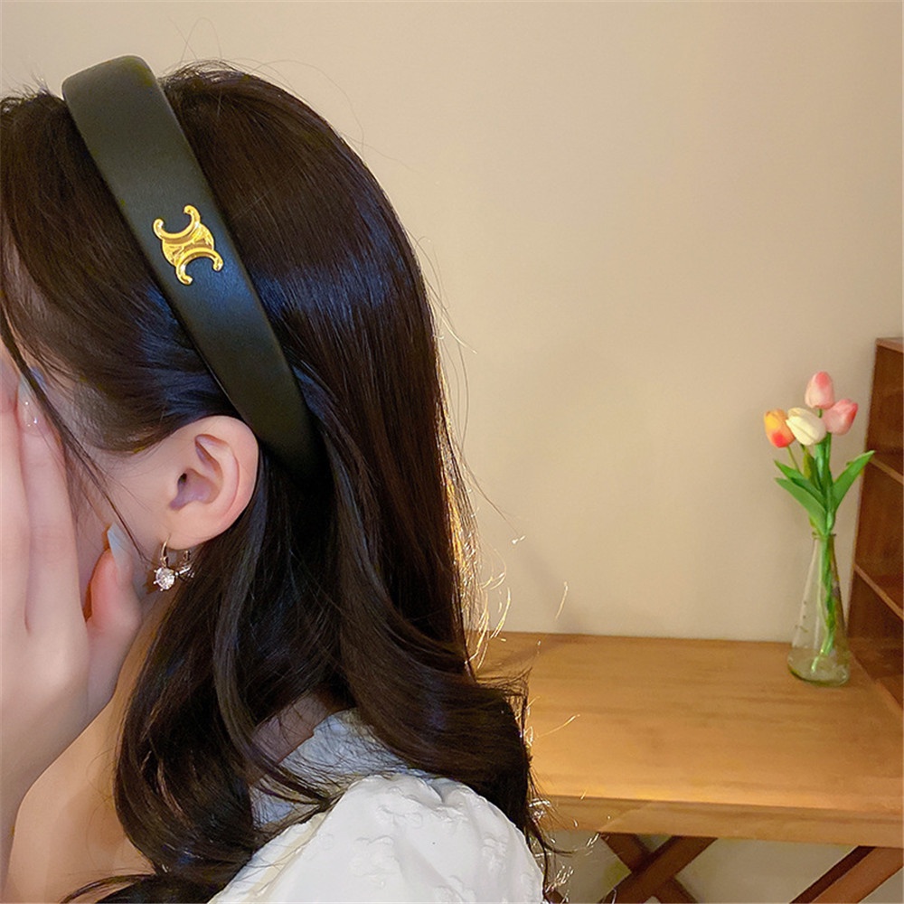 Retro High-end Feel Headband Light Luxury PU Leather Hair Accessories French Hair Band