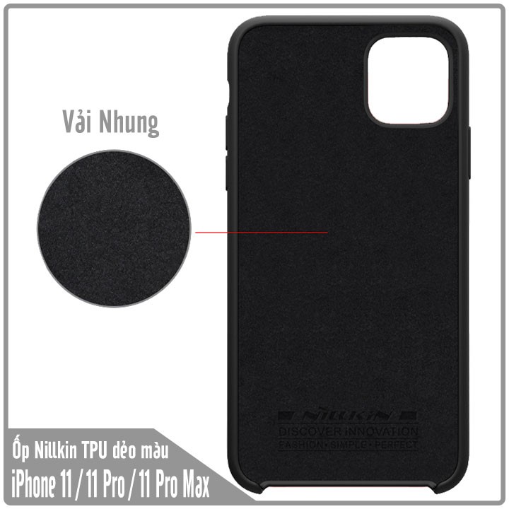 Ốp lưng Apple iPhone iPhone 11 / iPhone 11 Pro / iPhone 11 Pro Max nhựa TPU dẻo màu, mặt trong vải nhung Nillkin