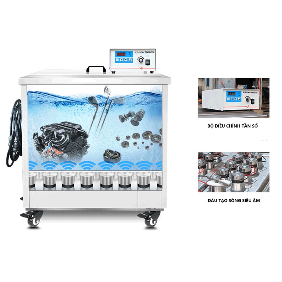 Bể rửa siêu âm công nghiệp, bể rửa khuôn inox, chi tiết máy Rama SA-24A