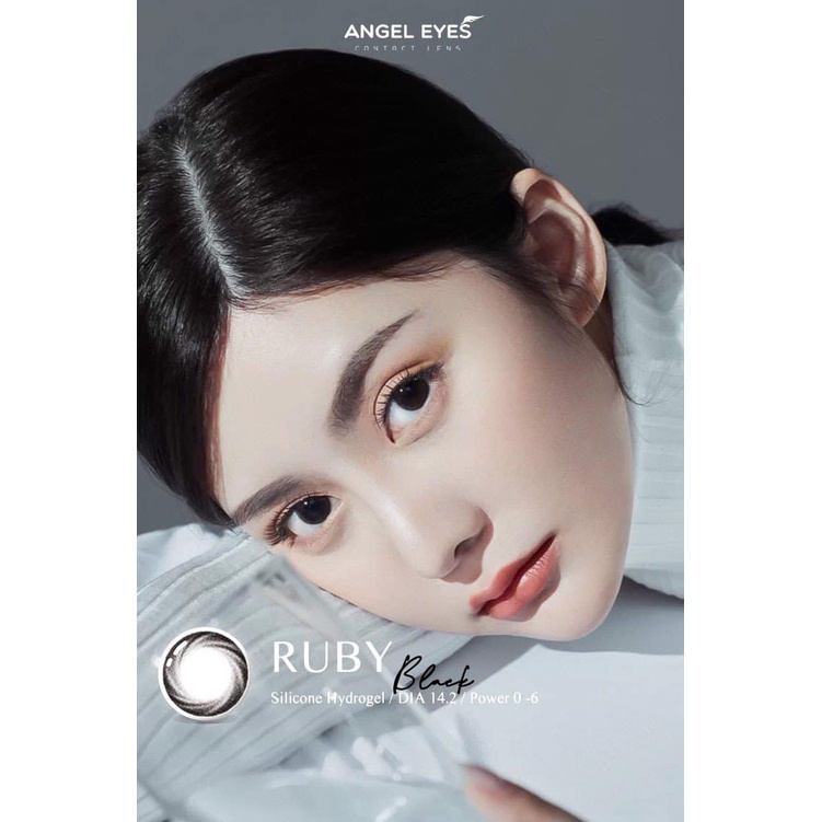 KÍNH ÁP TRÒNG MÀU ĐEN TỰ NHIÊN - RUBY BLACK - LENS SILICONE ĐÊN TỪ THƯƠNG  HIỆU ANGEL EYES ĐỘ GIÃN ÁP TRÒNG CÓ ĐỘ 0 ĐẾN 6 | Shopee Việt Nam