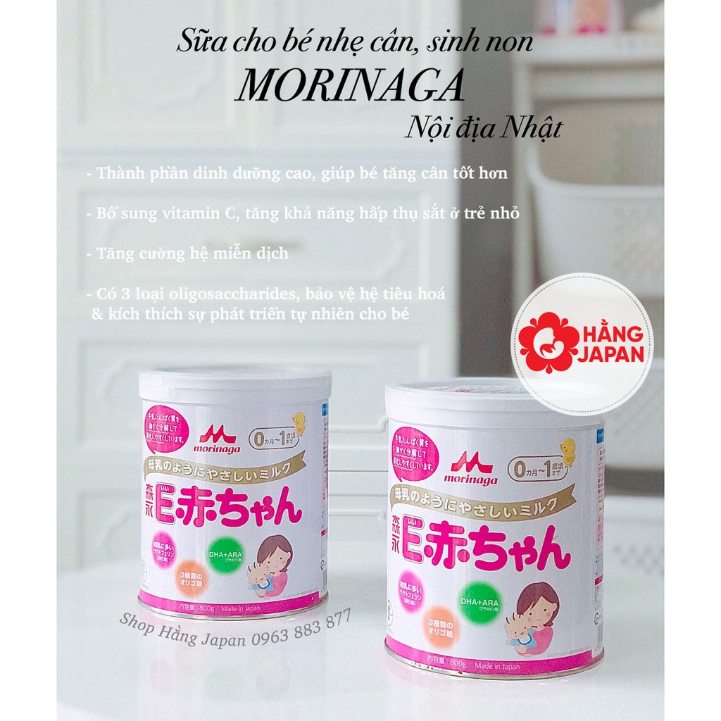 Sữa bột Morinaga cho bé từ sơ sinh trở lên hộp 800g Hàng Nhật