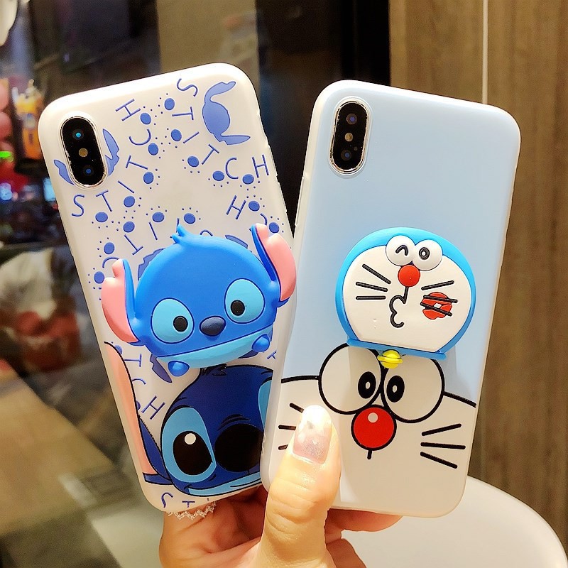 SALE SẬP SÀN - Ốp Lưng Iphone Doremon Dễ Thương - Cho Iphone  6 6s 6Plus 6sPlus 7Plus 8Plus X - (Tặng kèm giá đỡ)