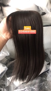 Hình thật Tóc giả che hói/ bạc tóc 25cm H002