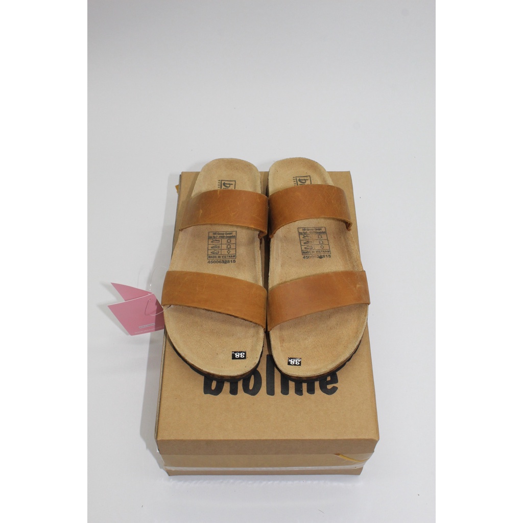 Dép birken vietnam da bò UNISEX xuất khẩu châu âu Mã D18 Bioline