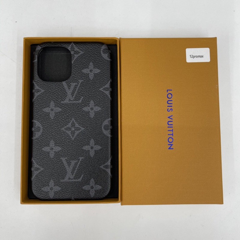 Ốp Điện Thoại Da In Logo lv Kèm Hộp Cho iphone 12 13 14 15 pro max 11 pro max x xr xs xsmax Đen